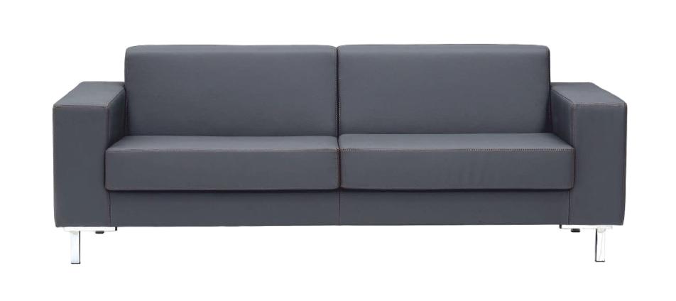 Sofa 2-seater Office Furniture Leather Textile Couch Upholstery Design Luxury Gray