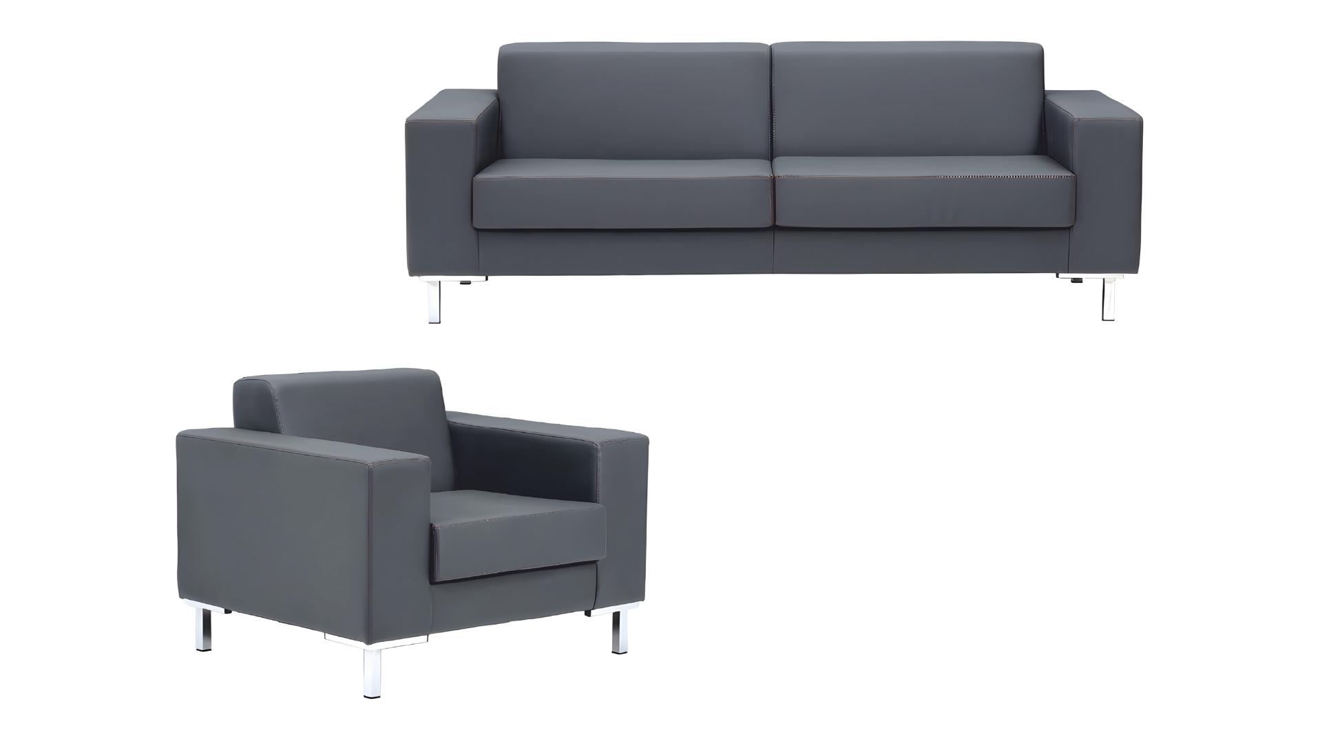 Chair 2-Seater Sofa Upholstered Design Office Furniture Luxury Fabric Sofas Leather