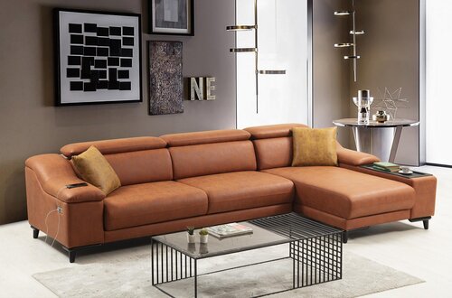Living Room Corner Sofa Modern L-Shape Sofa Couch Corner Set Upholstered Furniture New