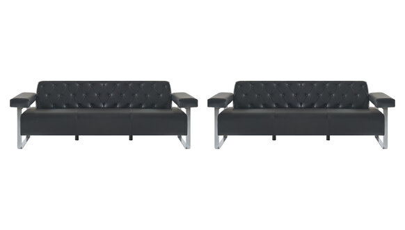 Sofa Set Office Leather Sofas 2-piece 3-seater Chesterfield Modern Designer