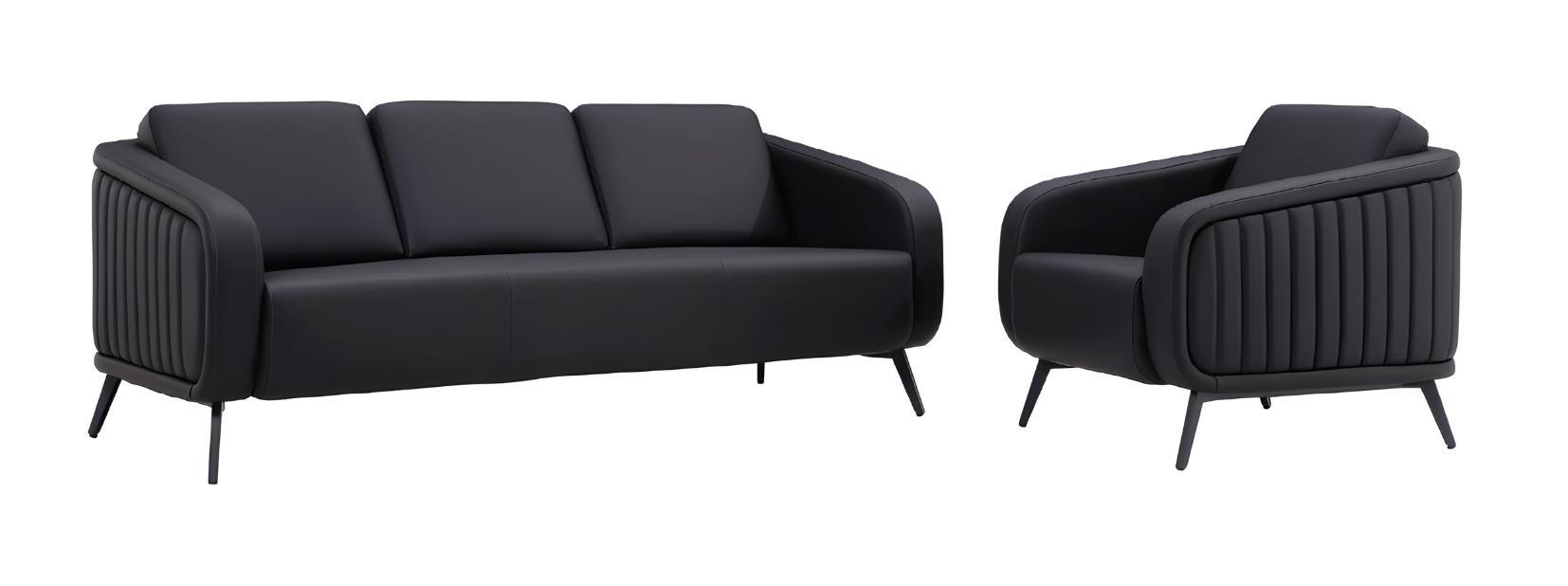 Modern Sofa Office Furniture Upholstered Furniture Designer Leather Sofa 3-Seater Armchair