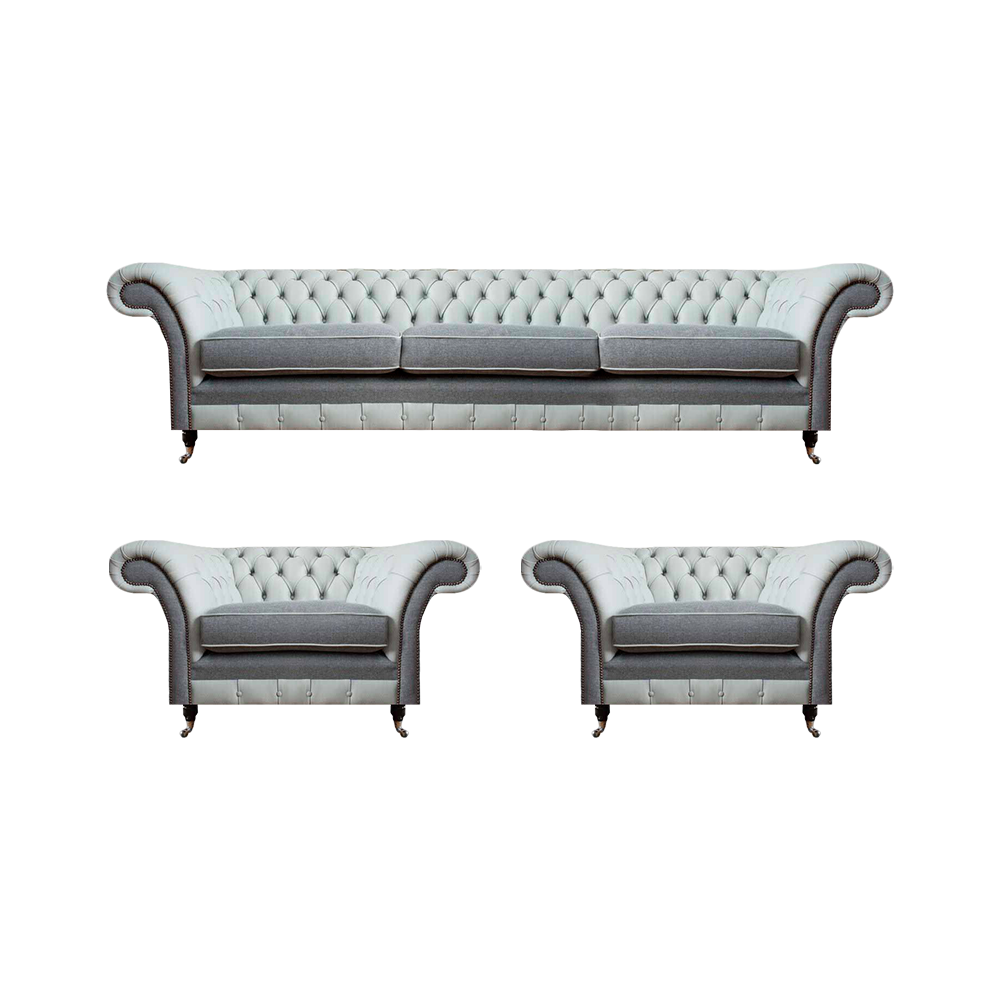 Chesterfield textile sofa set 3+1+1 upholstery living room sofa set.
