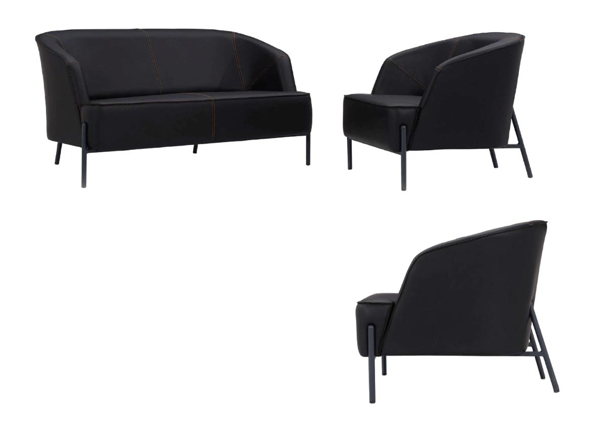 Sofa set 3 pieces sofa 2-seater beige office furniture 1-seater gray 2x armchairs