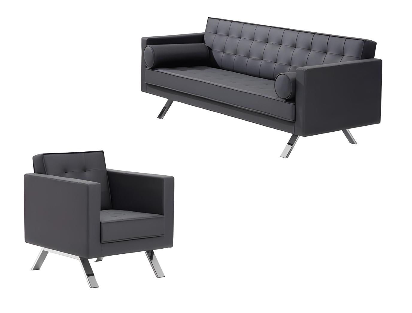 Armchair 1-seater Design Leather Chair Upholstered Sofa 3-seater Office Furniture