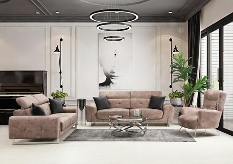 Sofa set three-seater sofas living room armchair modern design fabric