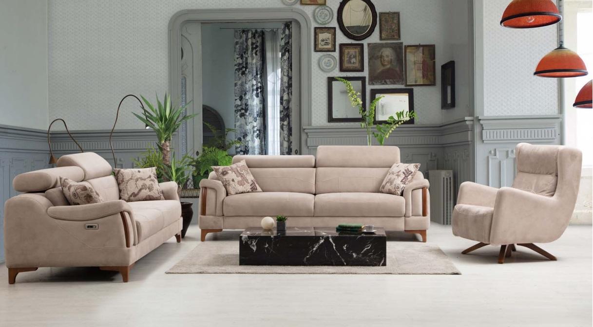 Living room sofa set three-seater sofa complete single chair textile furniture