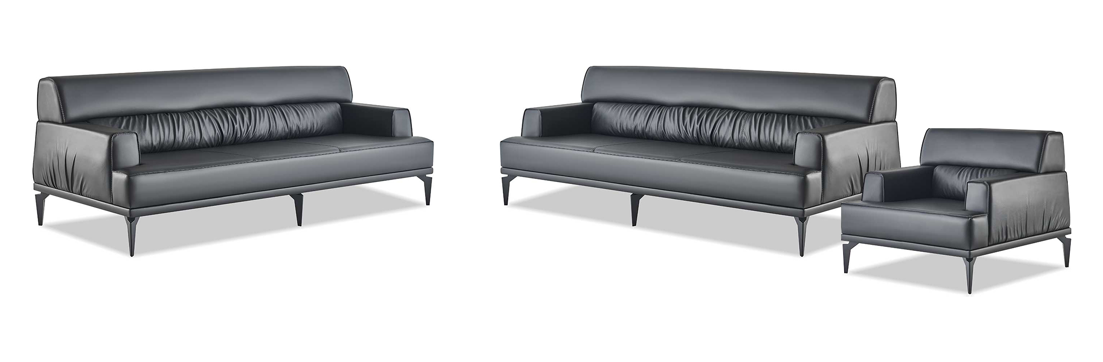 Sofa sets Leather 3-seater Armchair Black Modern leather sofas