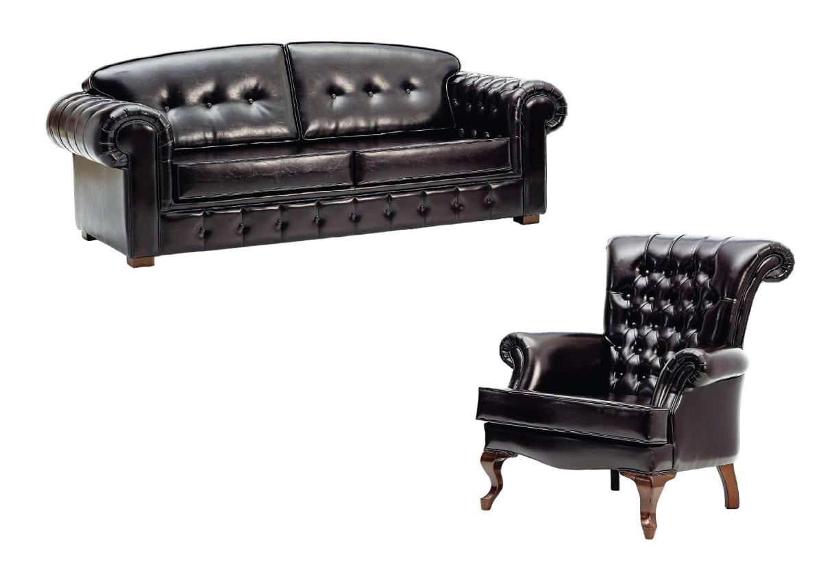 Luxury sofa set 2-seater and 1-seater modern design 2-piece set.
