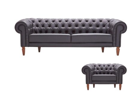 Chesterfield 3-Seater Sofa Armchair Couch Sofa Chairs 1-Seater Single Seater Leather