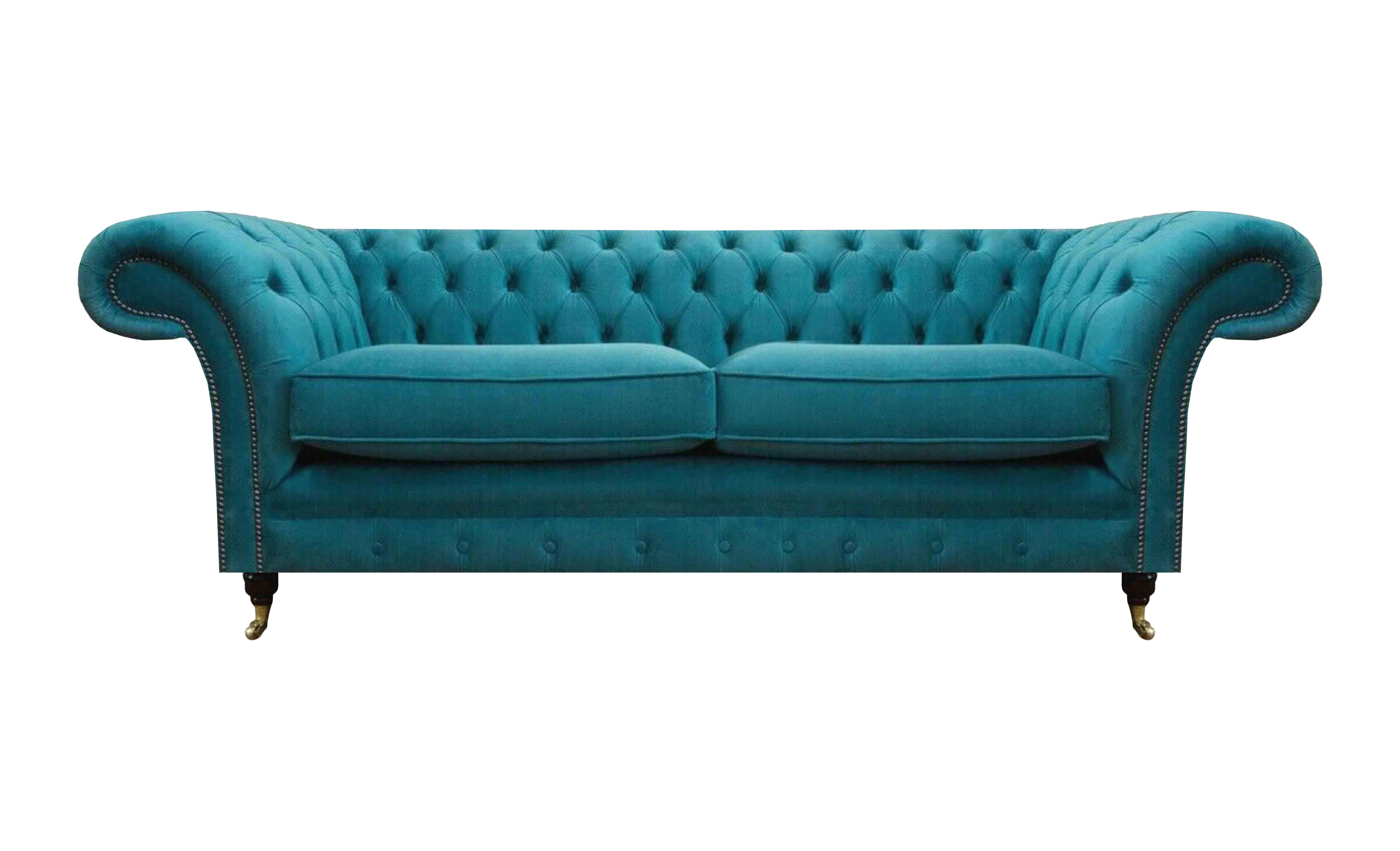 Blue Upholstered Furniture Two-Seater Sofa Couch Textile Sofa Luxurious Modern Design