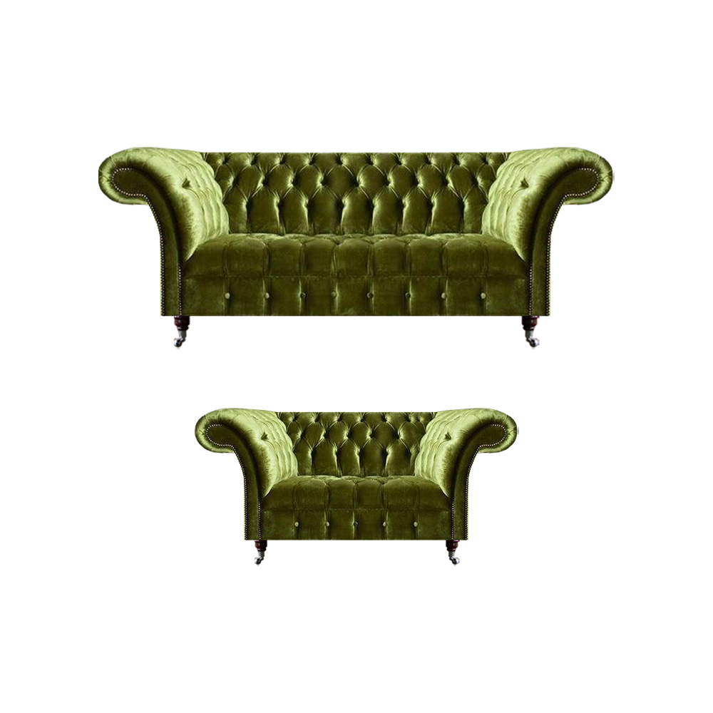 Living room modern seating group furniture 2x sofas luxurious Chesterfield