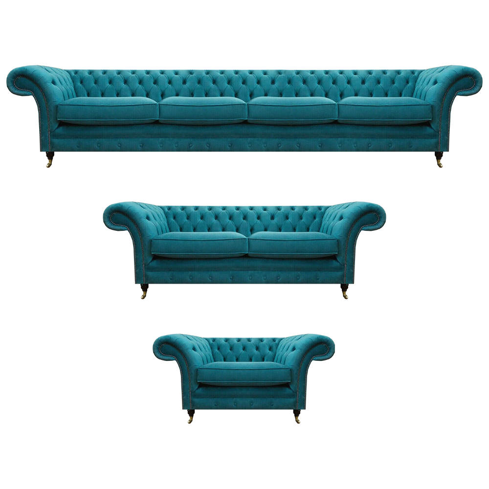 Luxury furniture sofa set blue sofa upholstery 4+2+1 textile sofa couch set