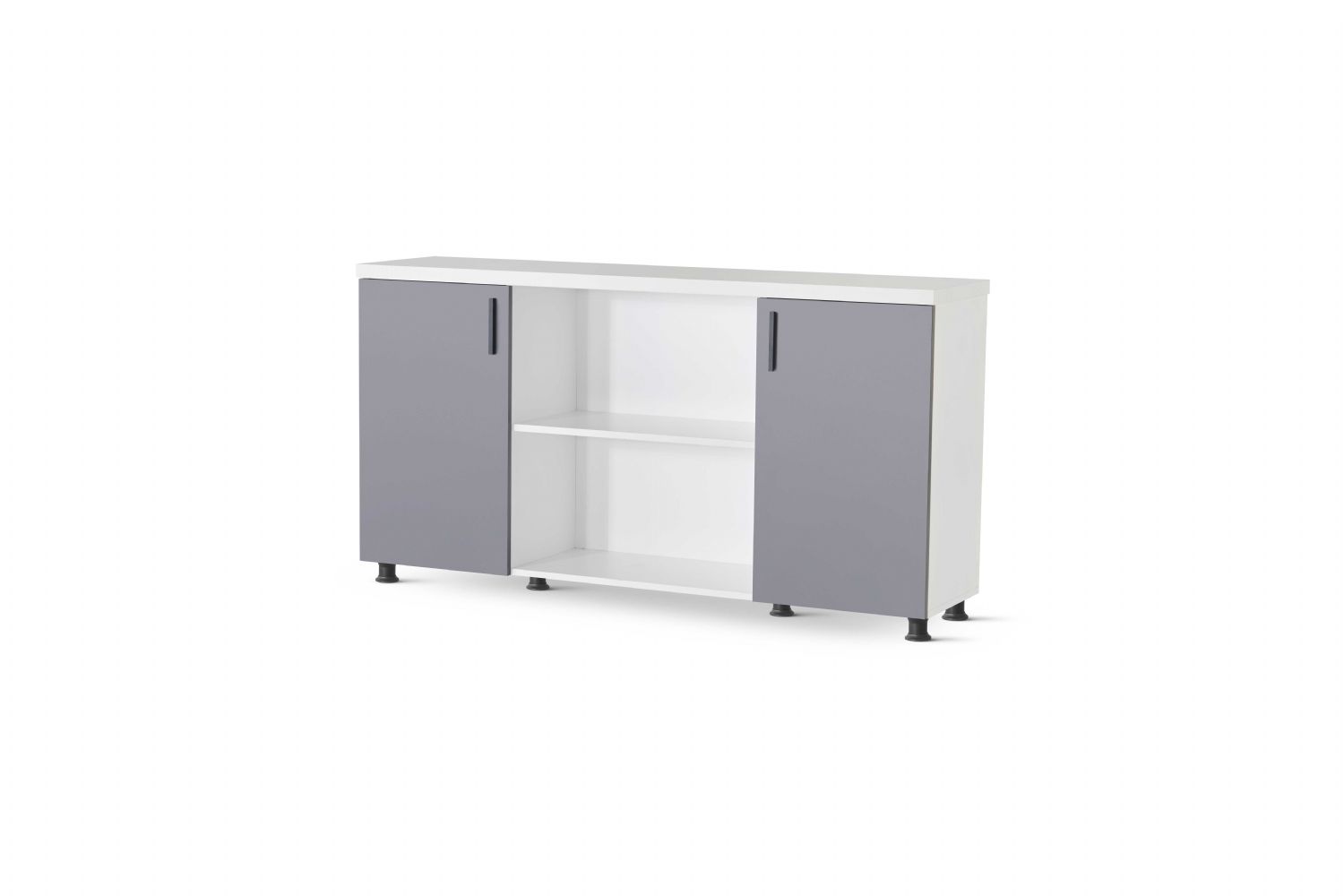 Gray-White Filing Cabinet Luxurious Office Sideboard Rectangular Chest of Drawers