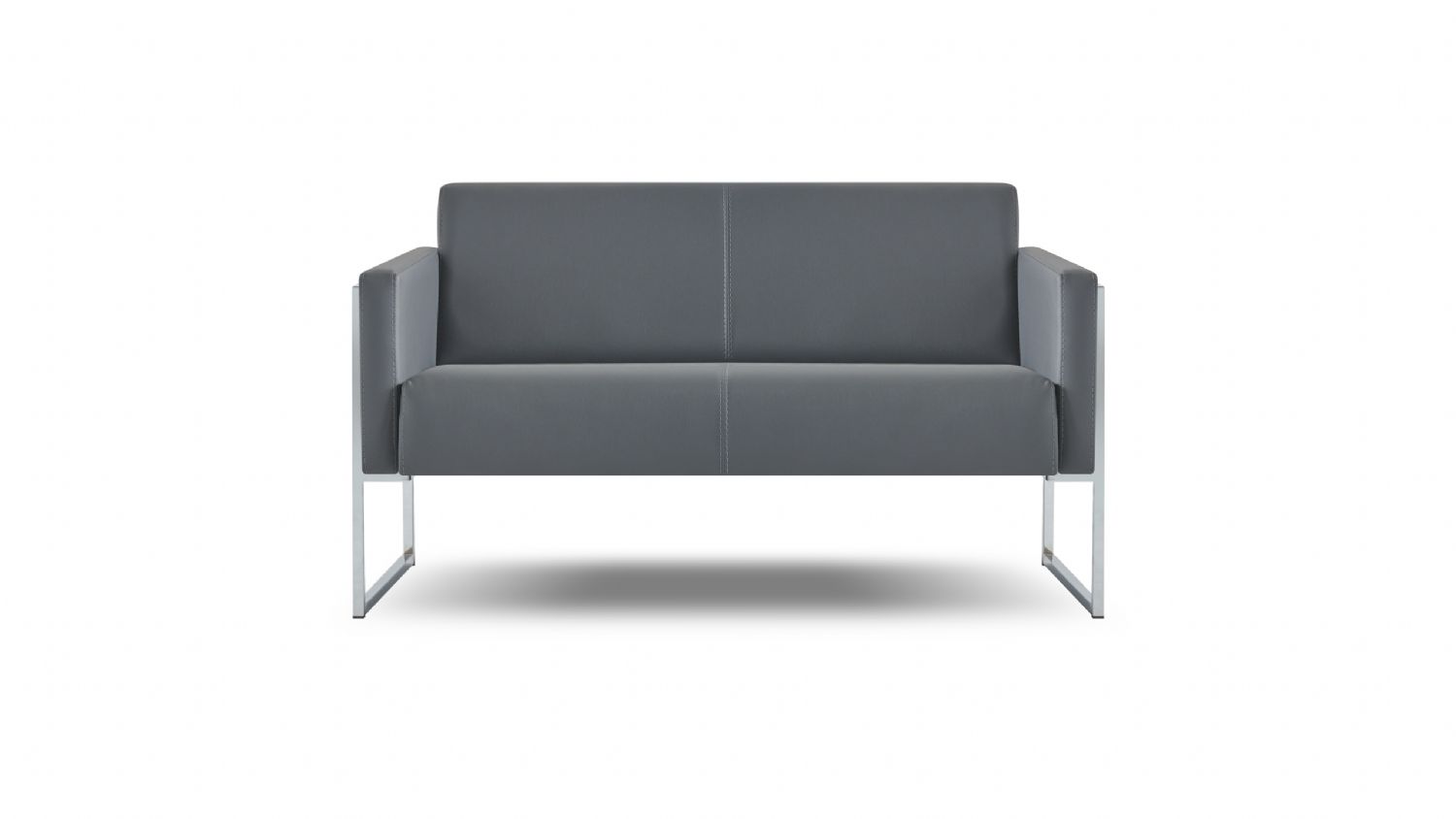 Grey 2-Seater Sofa, Solid Color, Modern Design Style, Living Room, Study Room