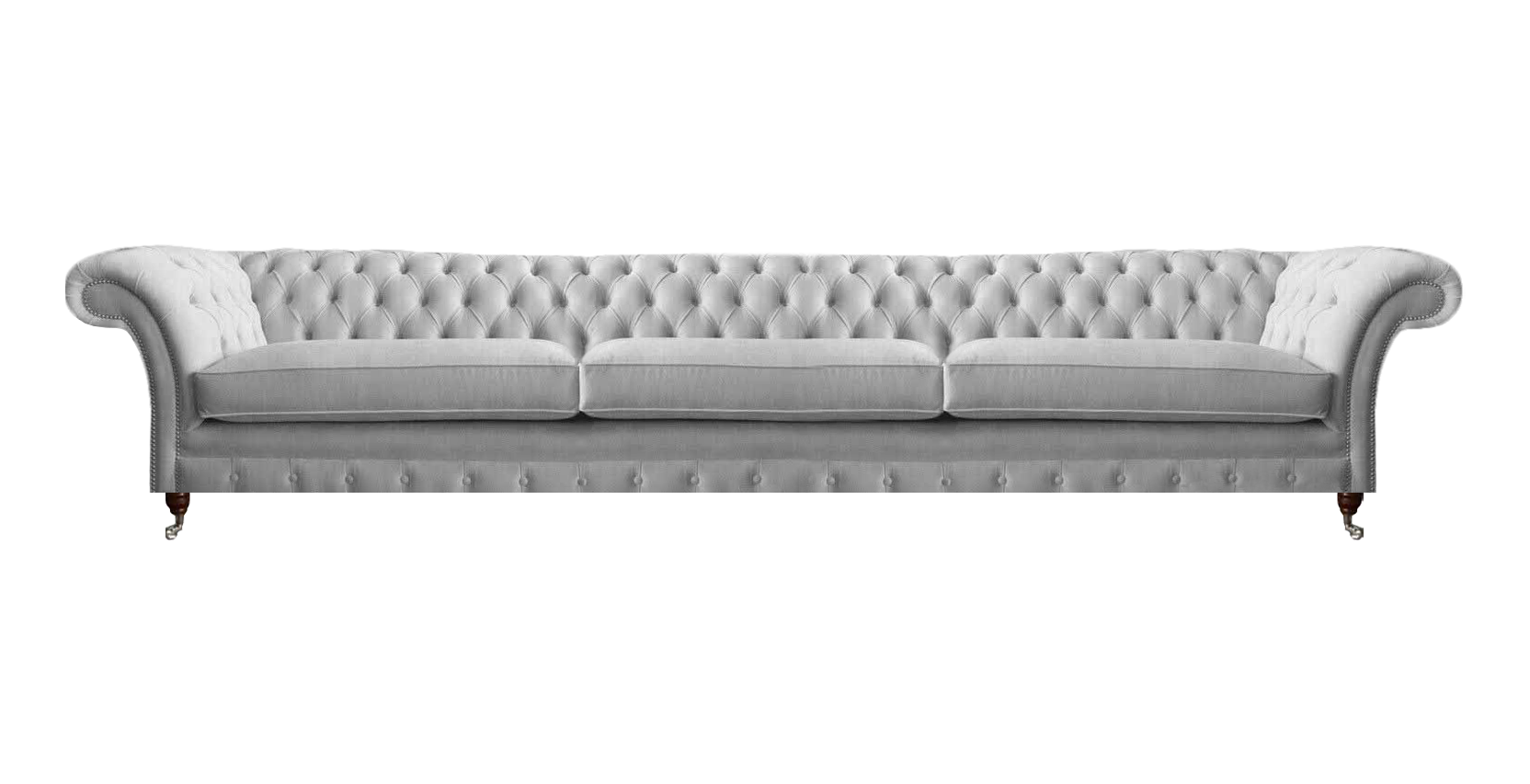 Stylish White Chesterfield Three-Seater Designer Furniture Textile Sofas