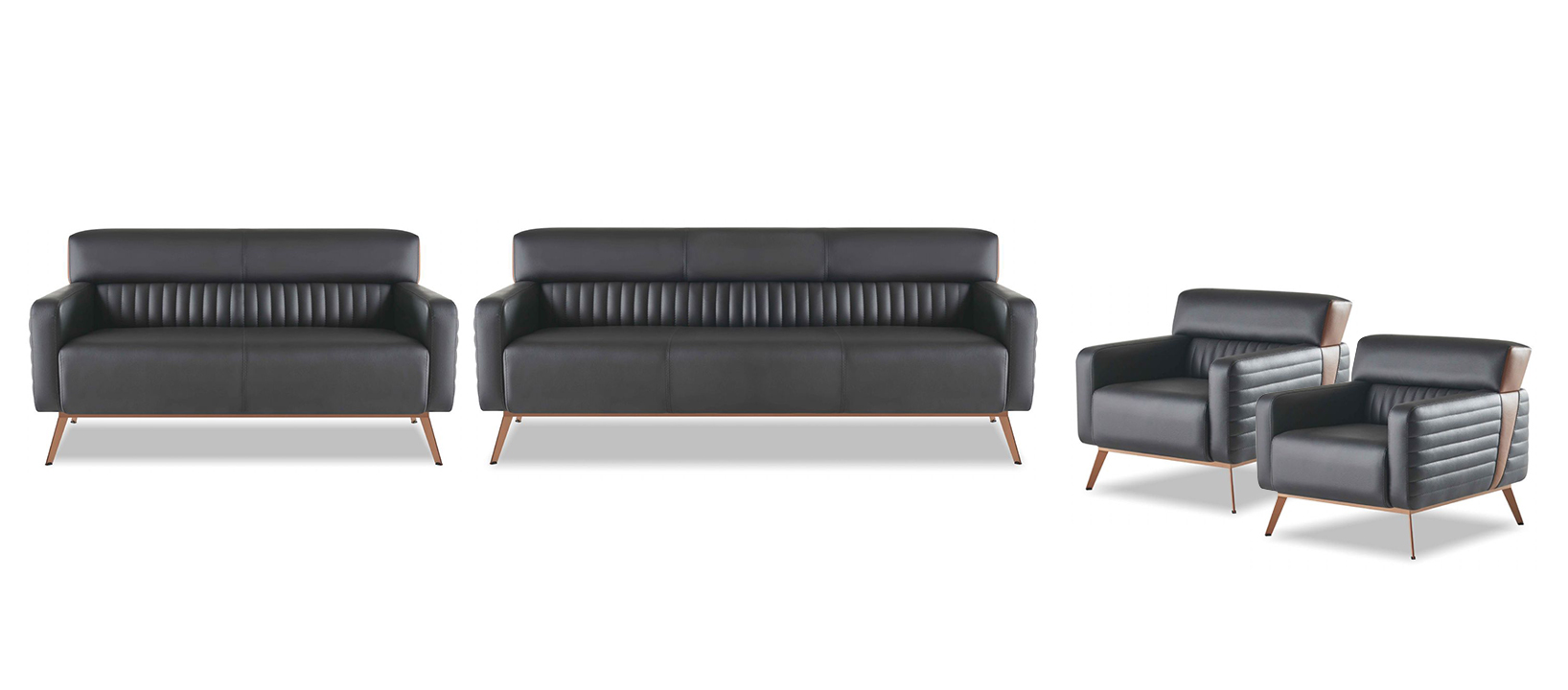 Office room set 4-piece 3-seater 2-seater with armchair modern design style