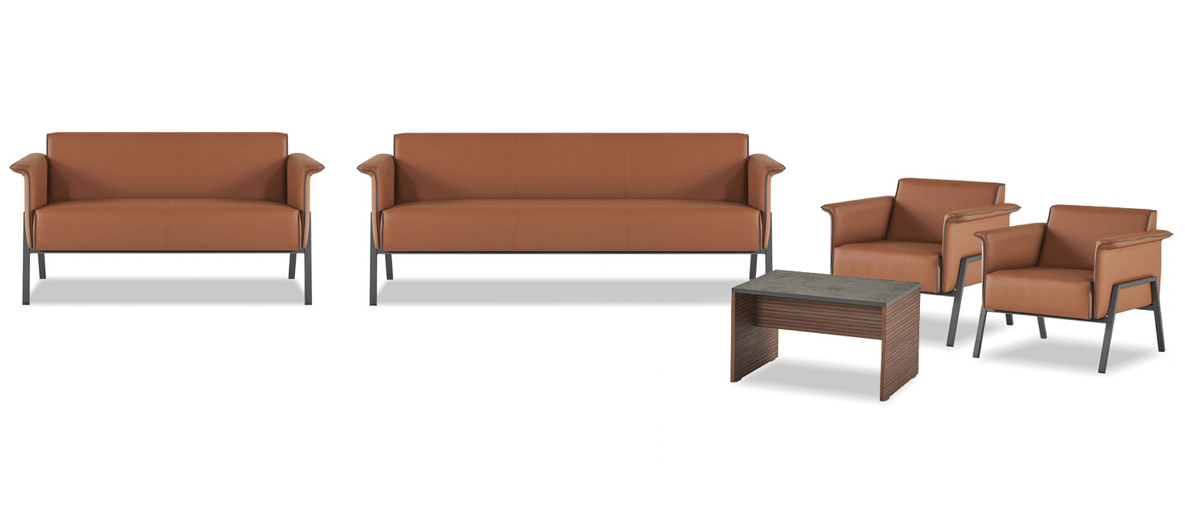 Brown office furniture designer seating desk armchair table