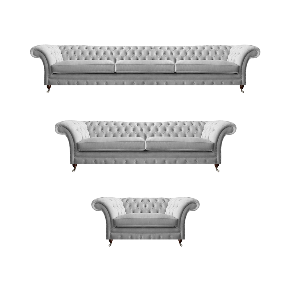 White Chesterfield couches designer three-seater luxury two-seater armchair