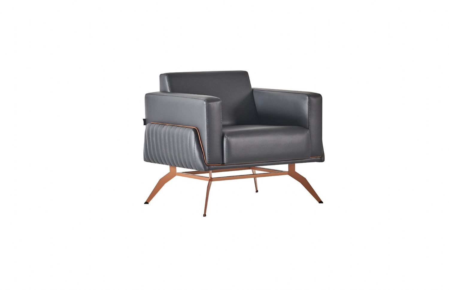 Chair Black Solid Color Modern Design 1-Seater Office Stainless Steel