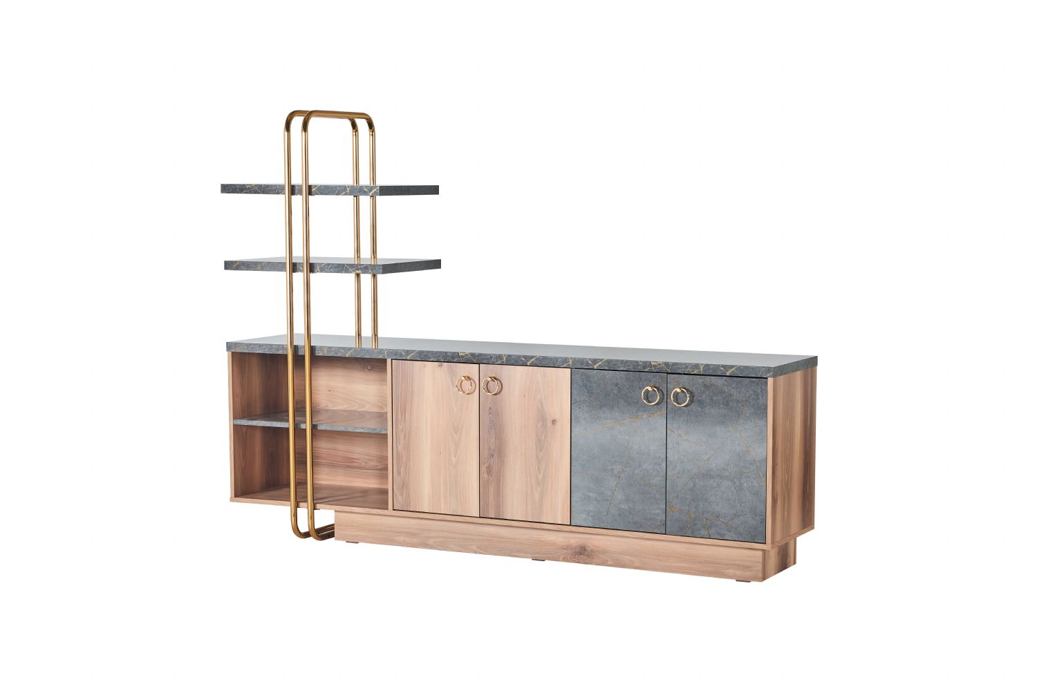 Sideboard Filing Cabinet Modern Design Brown Gray Two-Color Office Room