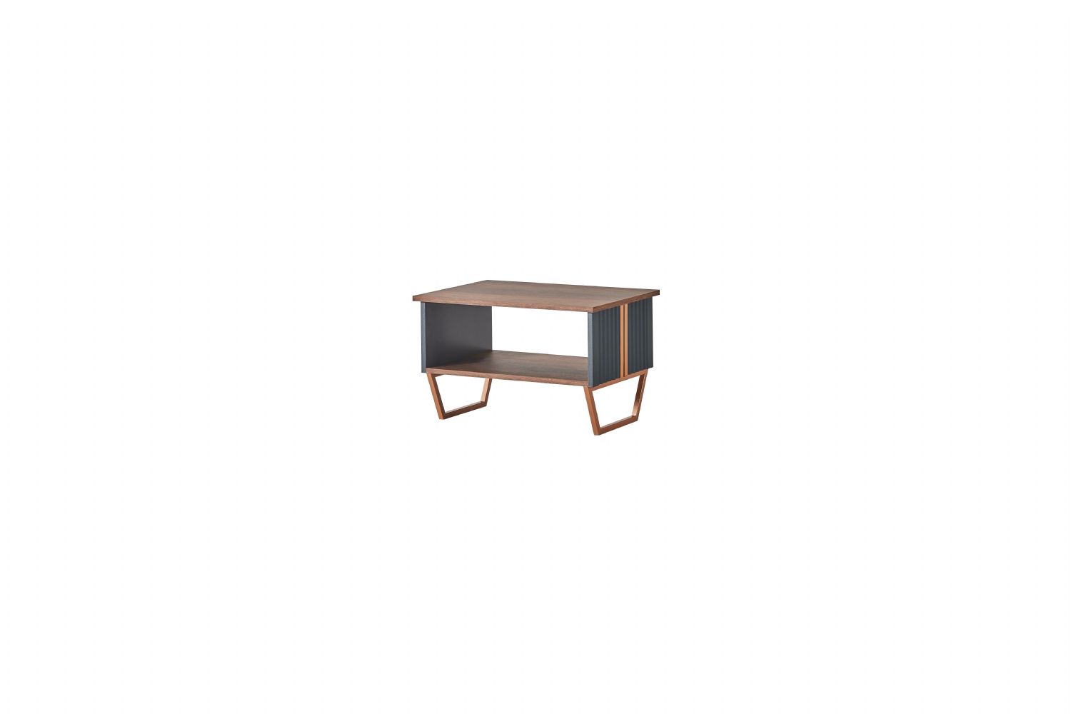 Brown Gray Two-Colored Coffee Table Modern Rectangular Shape Office Room