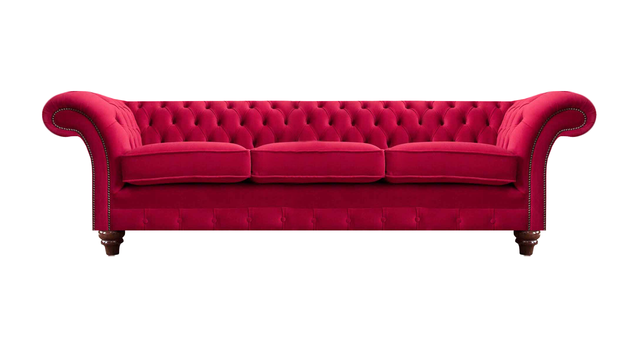 Red Chesterfield 3-seater sofa living room designer couches fabric sofa