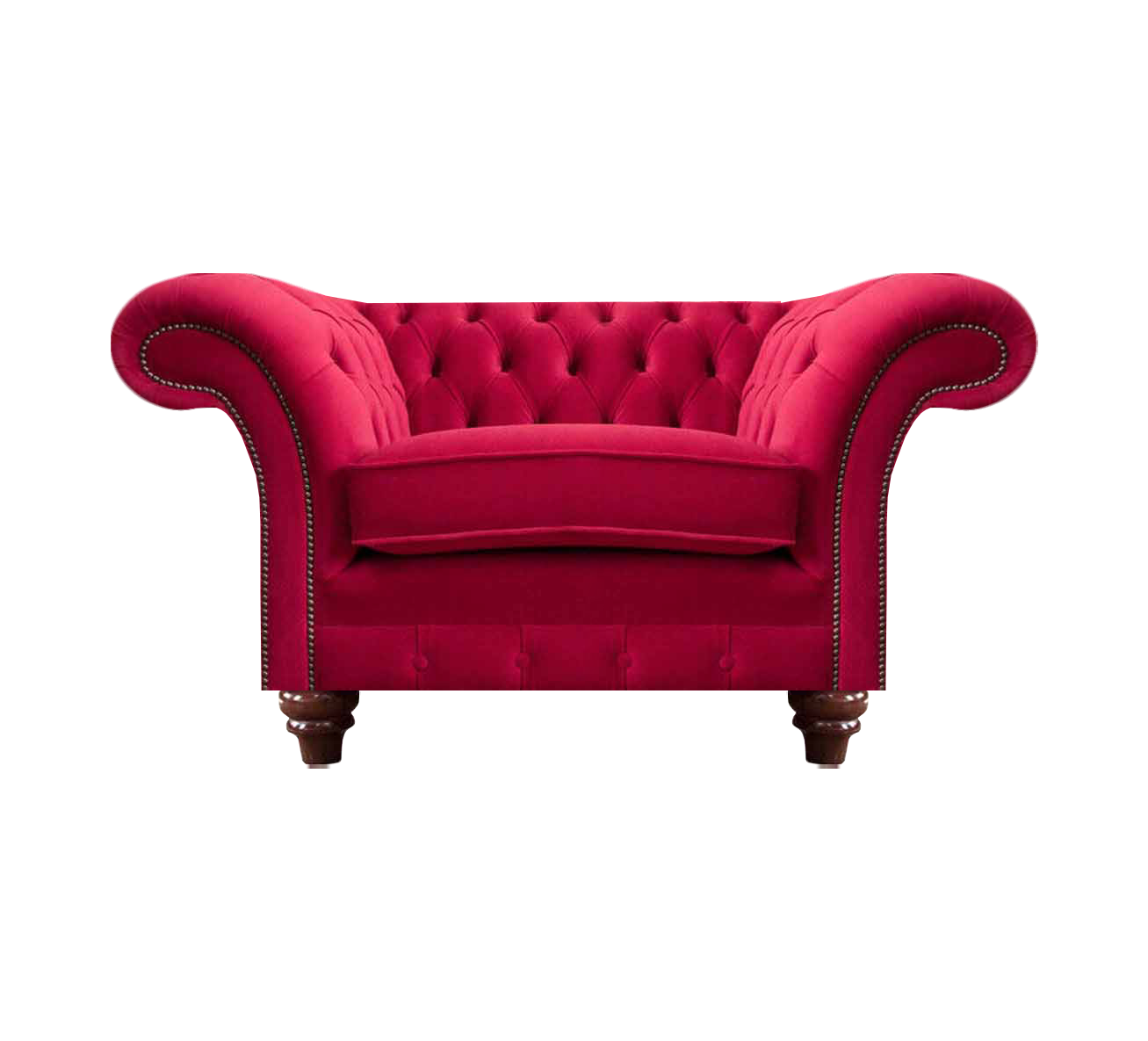 Red Chesterfield Living Room Armchair Designer Fabric Armchair Lounge Chair