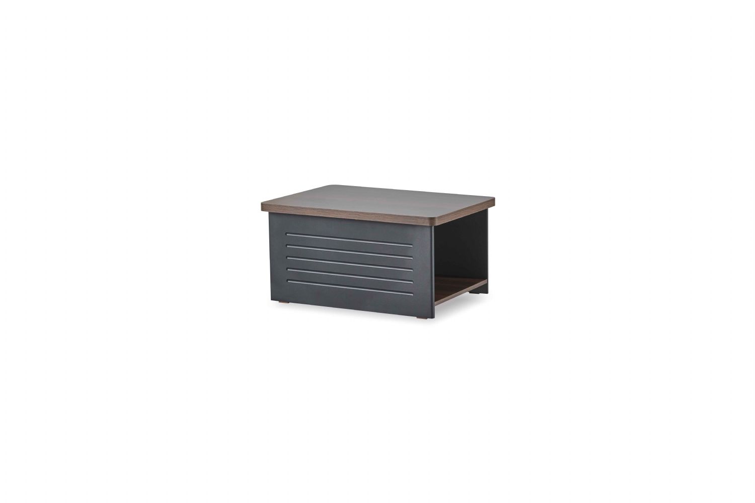 Rectangular Coffee Table Office Room Black Modern Solid Color Shelf