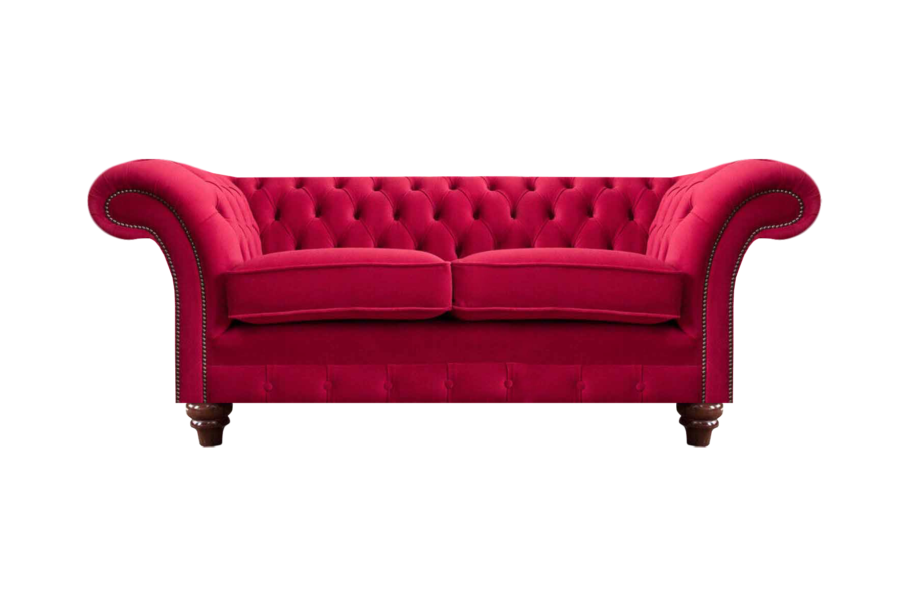 Red Chesterfield Sofa Exclusive Two-Seater Living Room Upholstered Couches