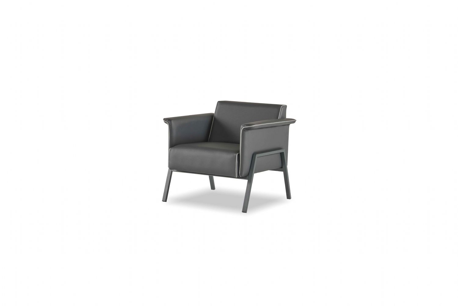 Dark gray single-seater armchair office furniture leather lounge chair