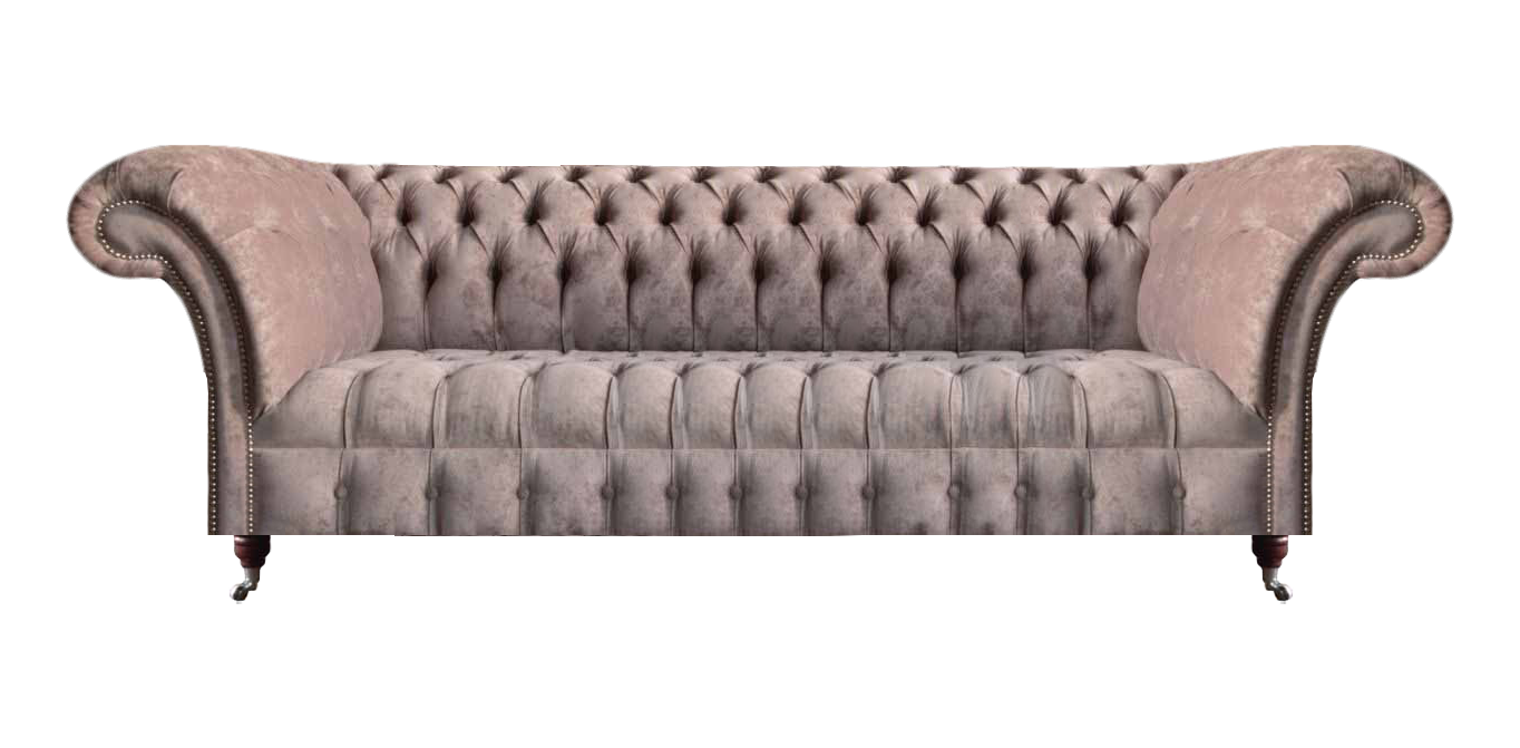 Sofa Four-Seater Couch Gray Living Room Chesterfield Furniture Luxurious Upholstered Furniture