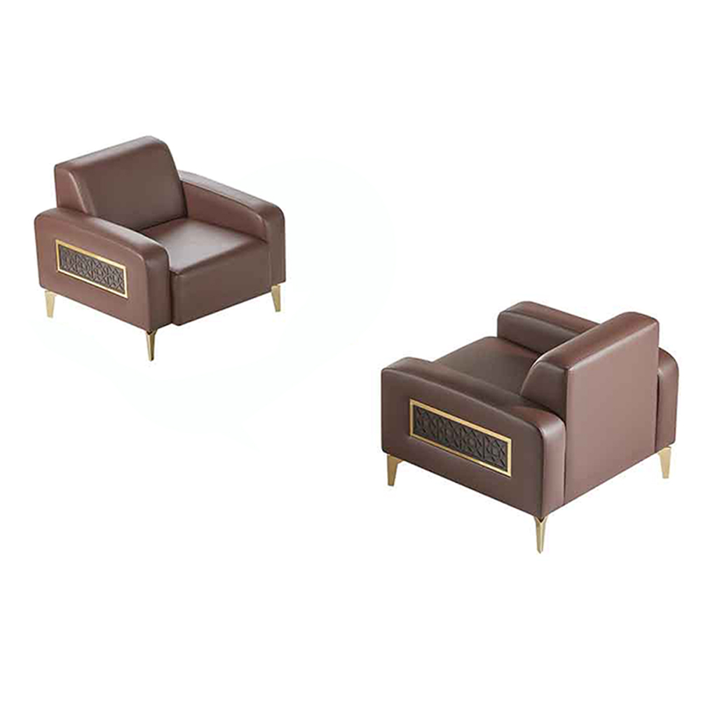 Home Office Set 2-piece Armchair Brown Solid Color Modern Design Living Room
