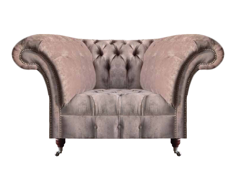 Chesterfield Gray Armchair Living Room Textile Luxurious Seating Upholstered Furniture