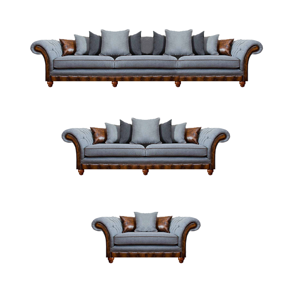 Chesterfield Luxurious Sofa Set 3+2+1 Couches Upholstered Seats Living Room