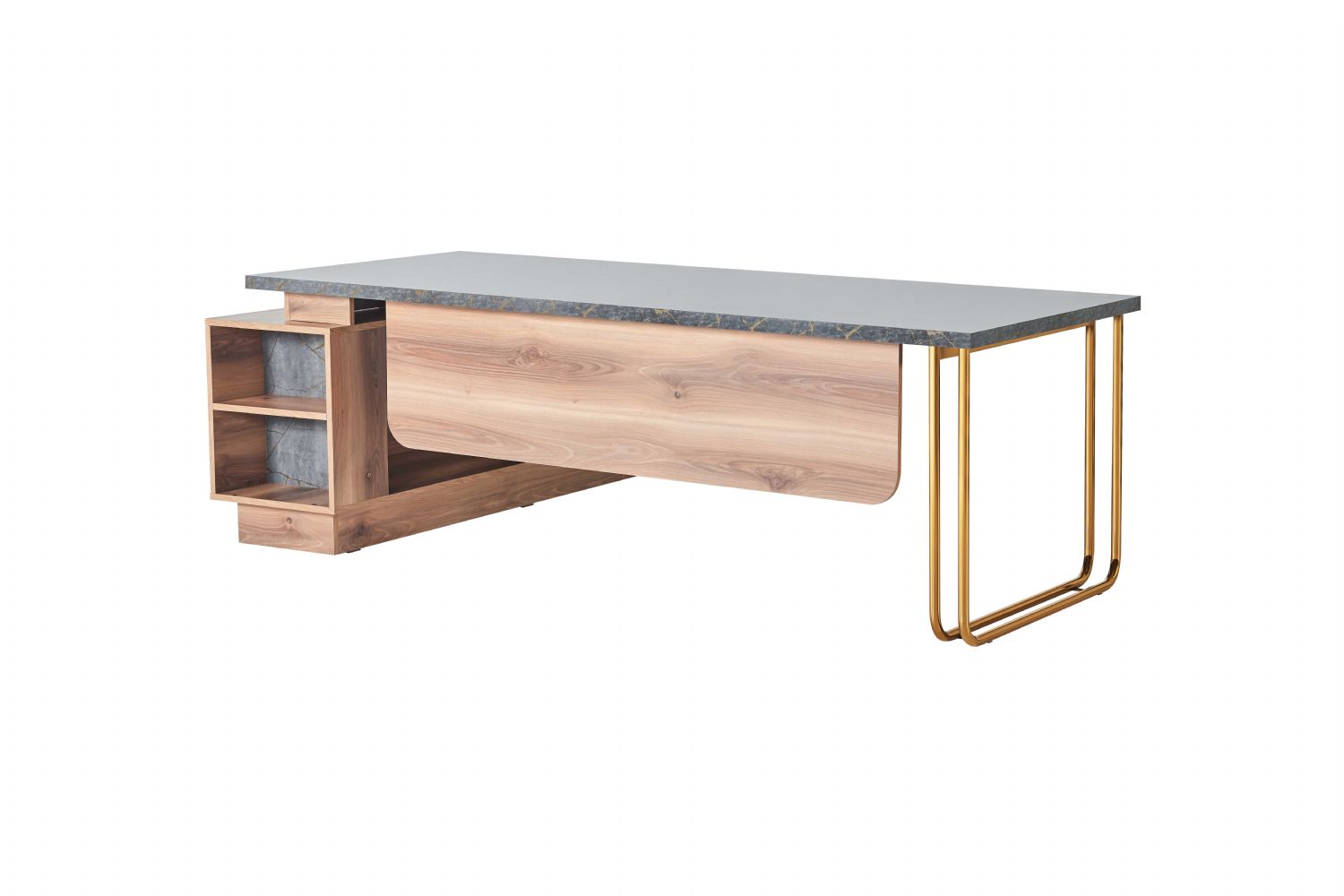 Office desk brown gray two-colored modern design rectangular for the study.