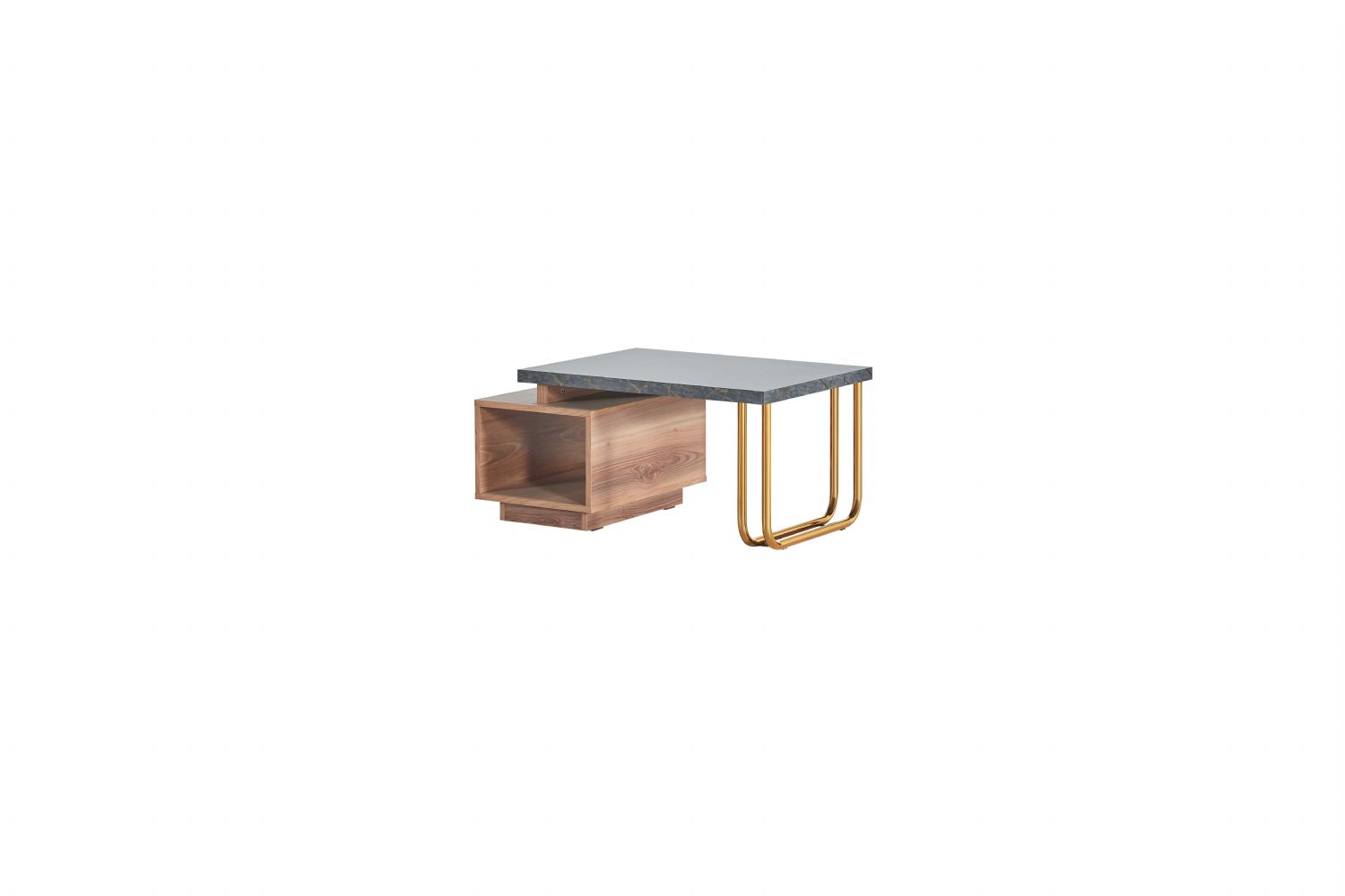 Coffee table working room living room modern brown gray two-colored shelf