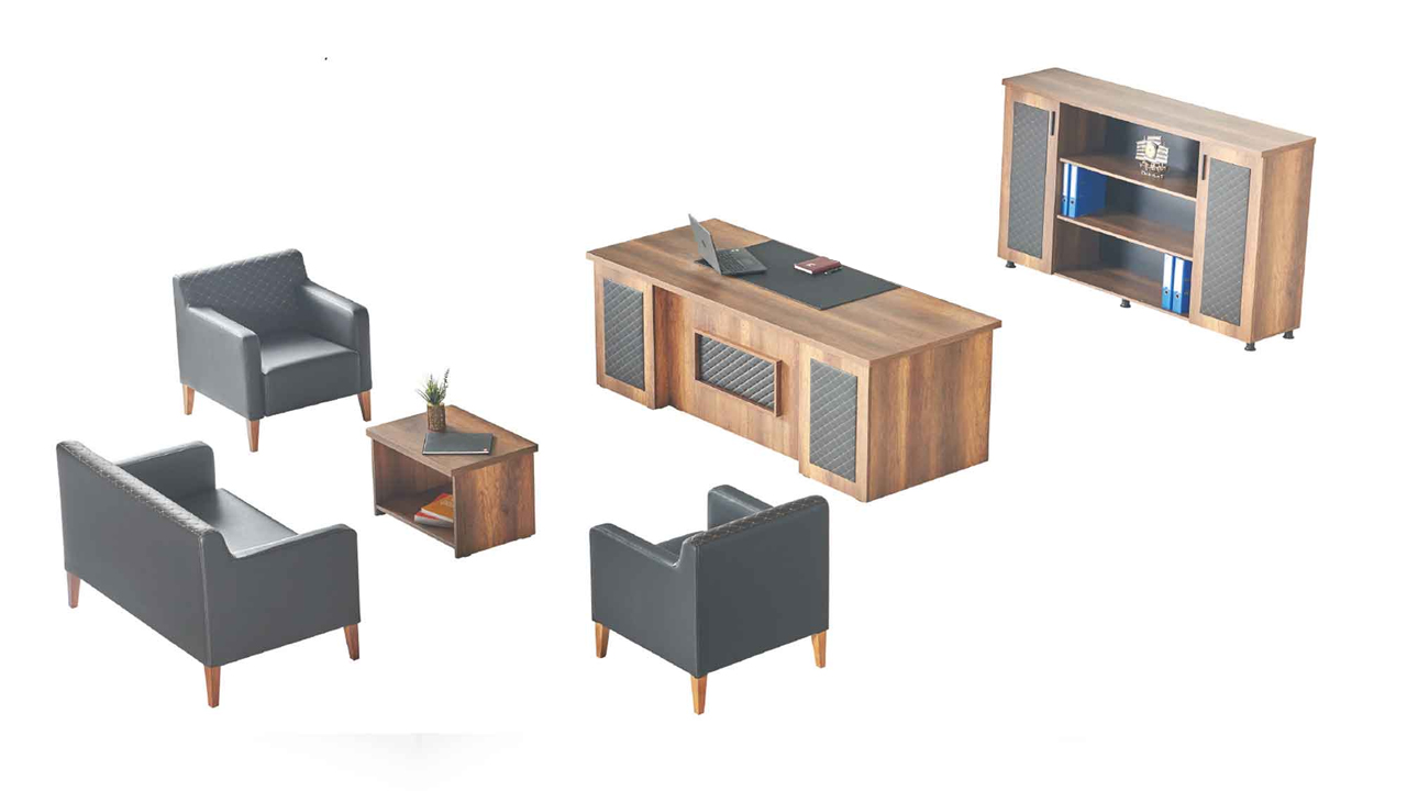 Luxury office set robust office furniture table sideboard 6 pieces