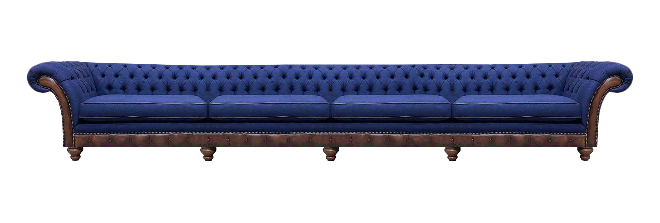 Blue Chesterfield Living Room Four-Seater Sofa Exclusive Upholstered Furniture
