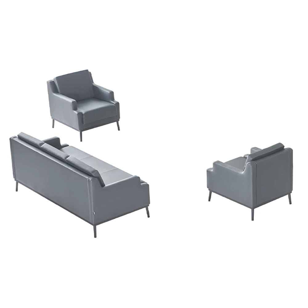Office Set 3 pieces 3-seater with 2 armchairs Dark Gray Modern Design