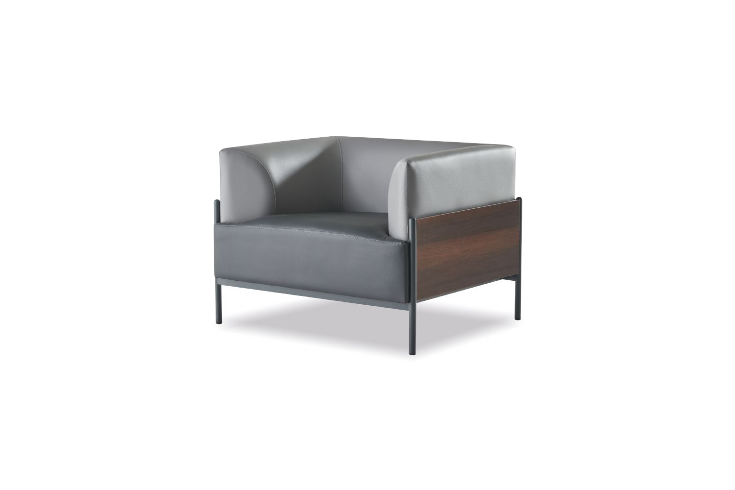 Black leather armchair cocktail chair office furniture single seat