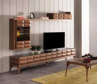 Sideboard wall cabinet TV living wall lowboard wall shelf with LED high gloss