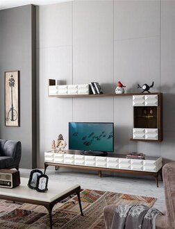 Living room wall sideboard TV stand RTV lowboard wall cabinet wall shelf white