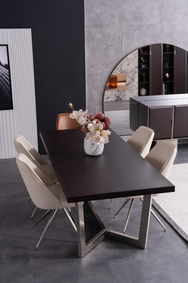 Dining room set dining table dining chairs chairs table leather metal kitchen
