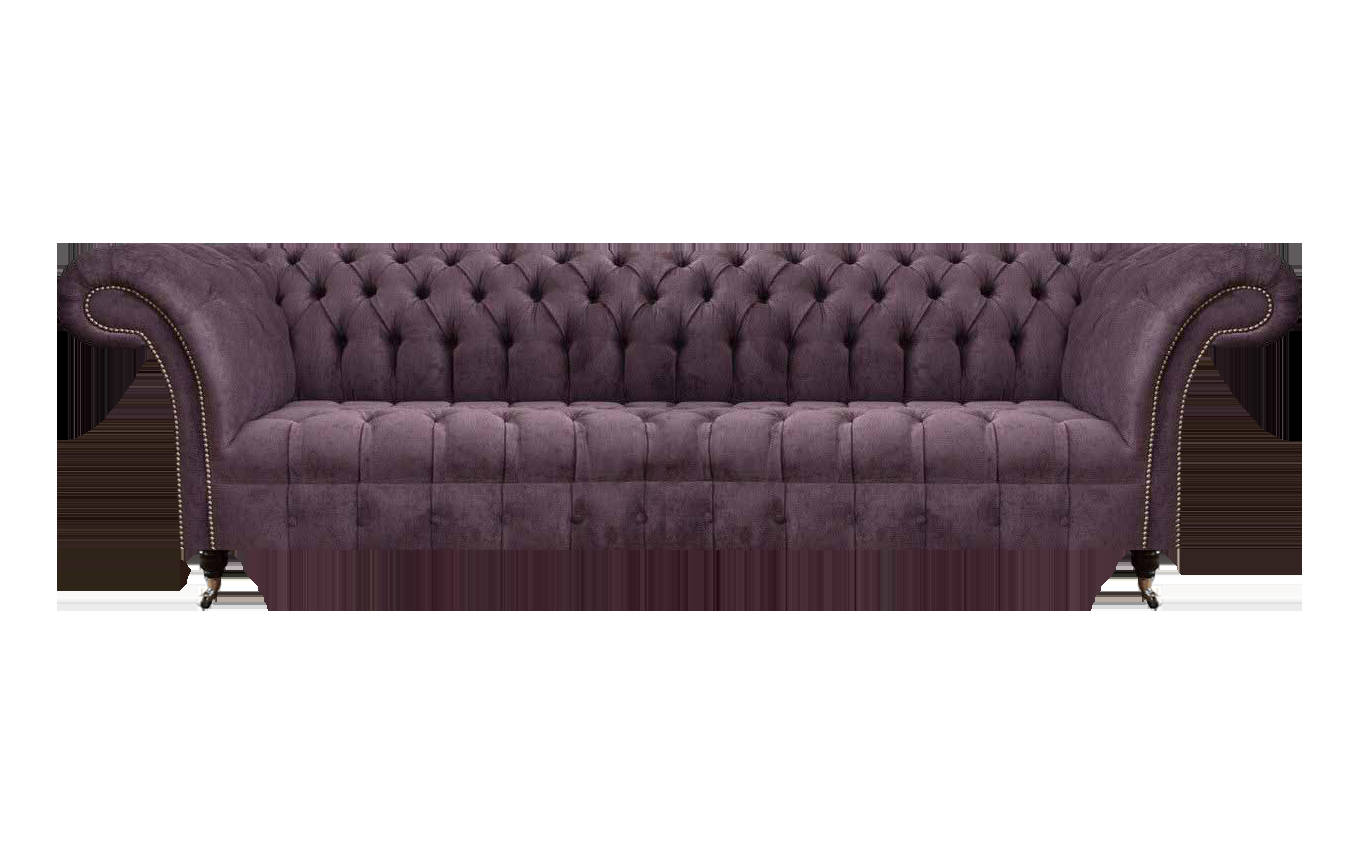 Living Room Chesterfield Purple Four-Seater Modern Luxury Fabric Sofa Couch