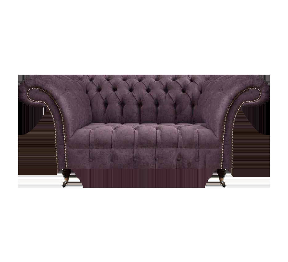 Stylish purple Chesterfield two-seater designer living room elegant 2-seater