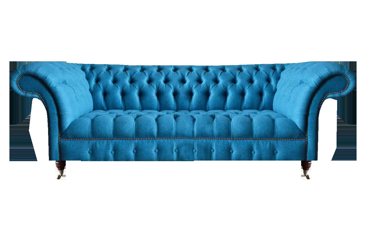 Sky Blue Chesterfield Three-Seater Stylish Modern Couch