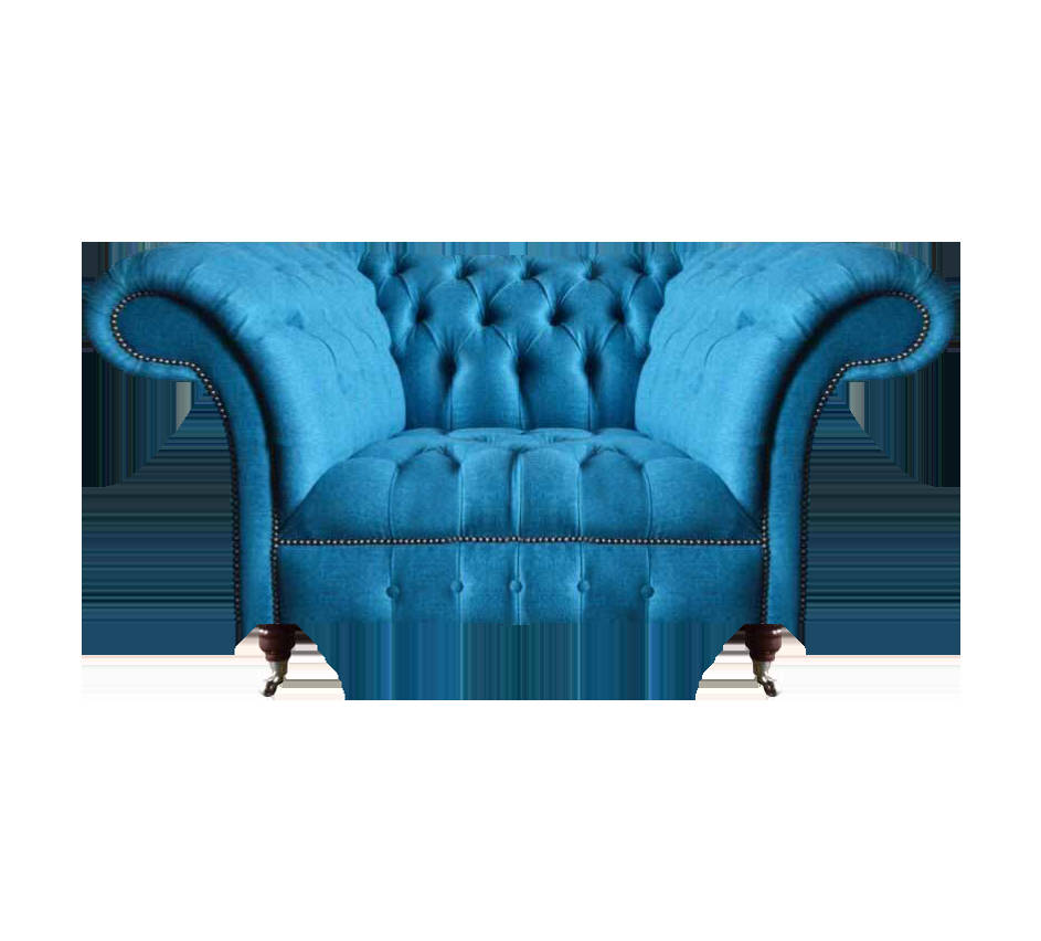Light blue Chesterfield armchair upholstered chair living room elegant single seater