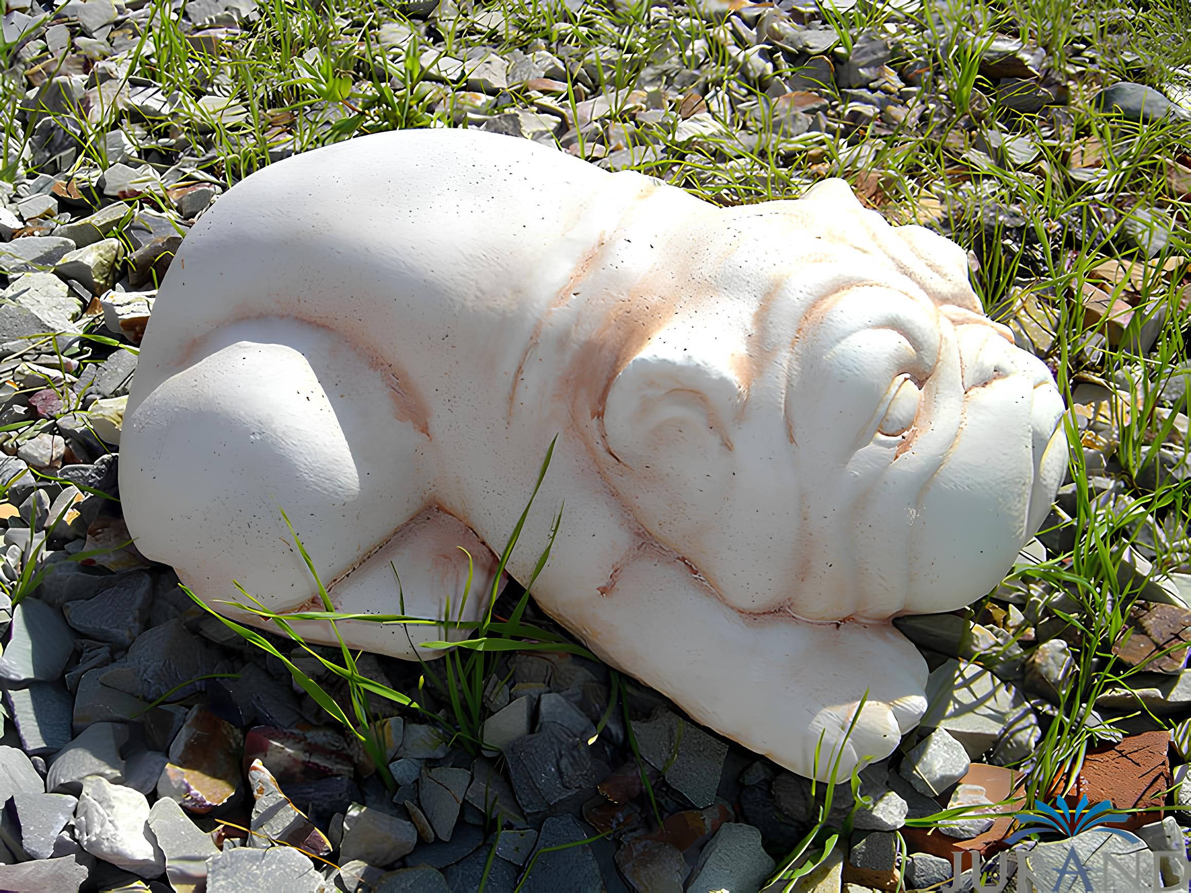 GARDEN FIGURE STONE FIGURE FIGURE GARDEN SCULPTURE STONE CAST DOG 13 cm - 1545
