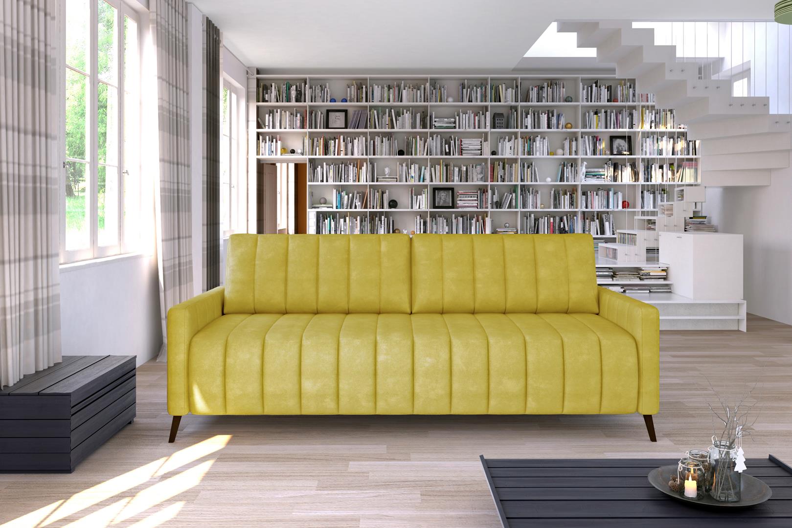 Three-seater couch upholstery design modern 3-seat sofas room furniture yellow