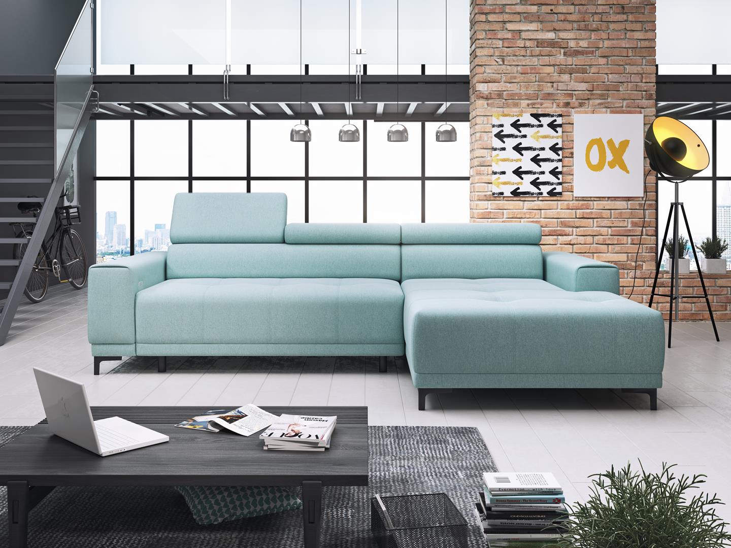 Designer fabric L-shaped couch living landscape corner sofa modern design fabric sofa